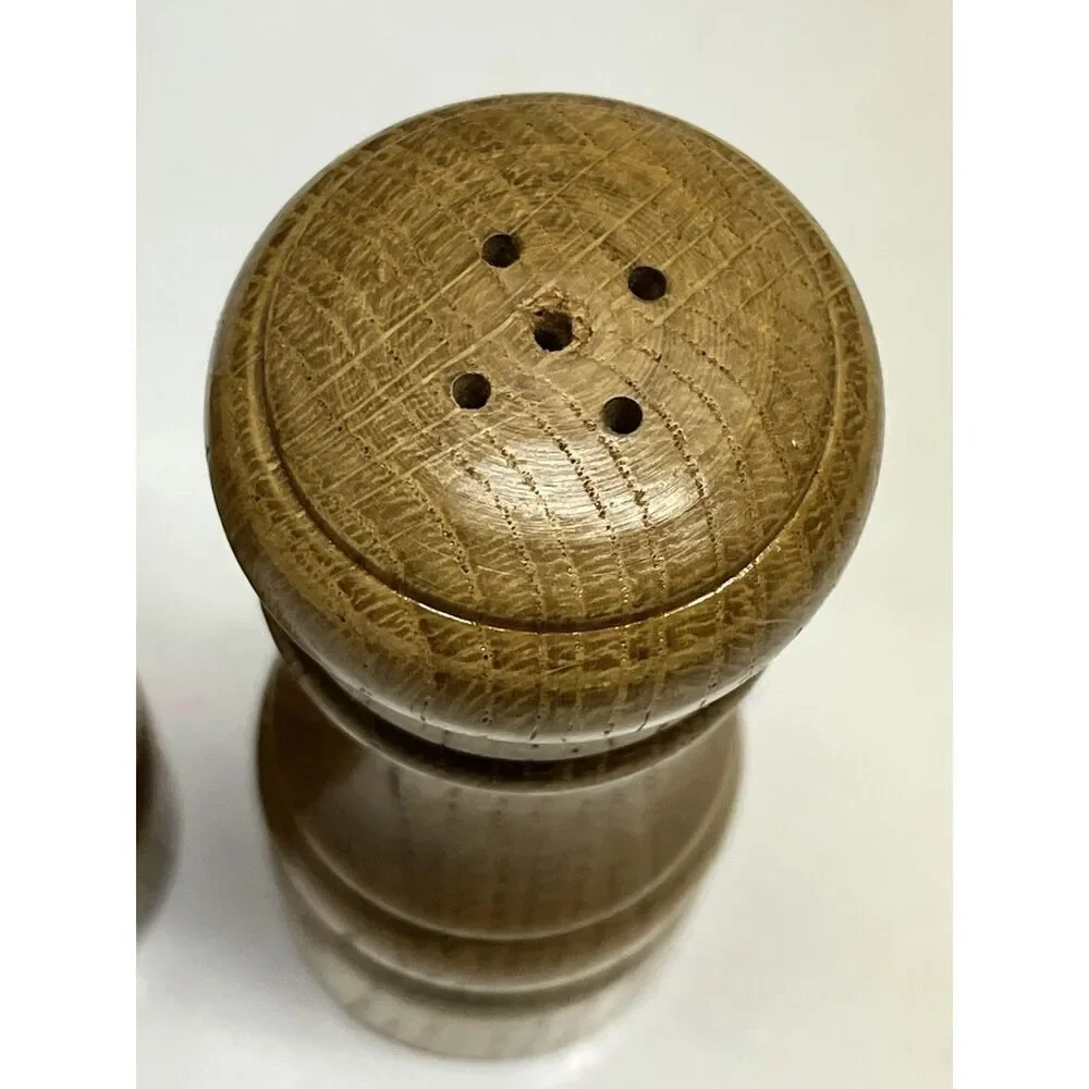 Olde Thompson Light Wood Vintage Salt Shaker Pepper Grinder Mill Set